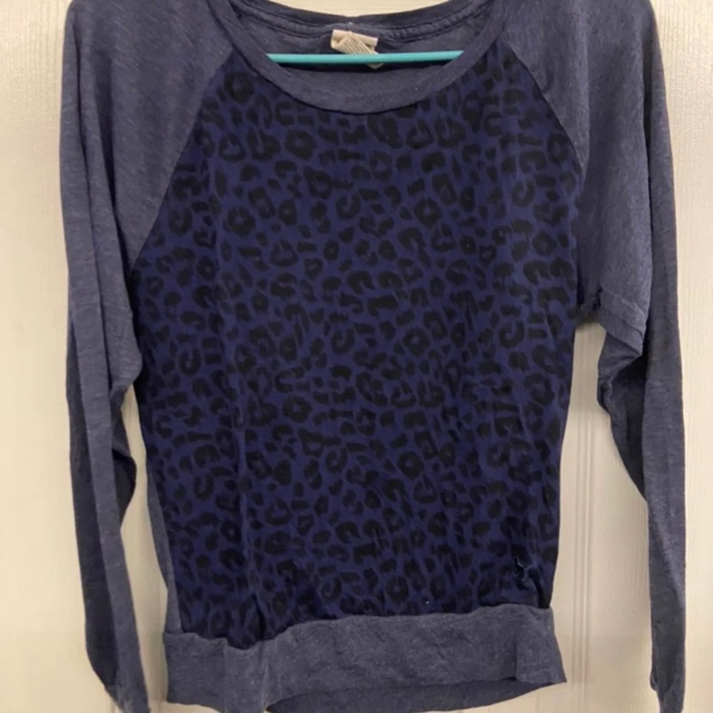 Blue Leopard Long Sleeve Tee